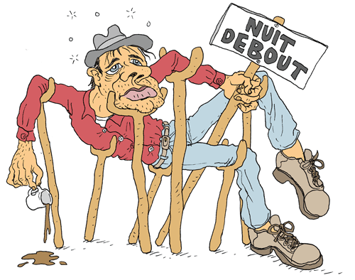 Nuit debout, illustration Laurent Lolmède