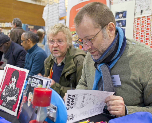 Rey Stéphane sur son stand de Cabot Comix